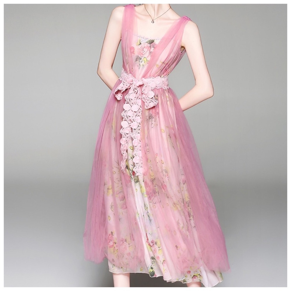 Blossom Pink Floral Removable Tulle Drew’s - Picture 4 of 8